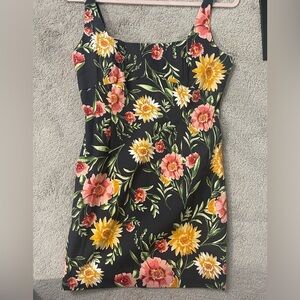 NWT Olivaceous Floral Cotton Mini Dress, Size Large. Cocktail, wedding, 90s